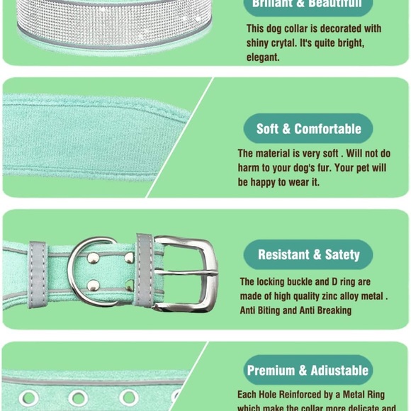 Bling rhinestones dog collar - Picture 6 of 8